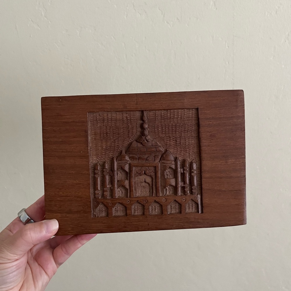 Carved Wood Indian Tea Box